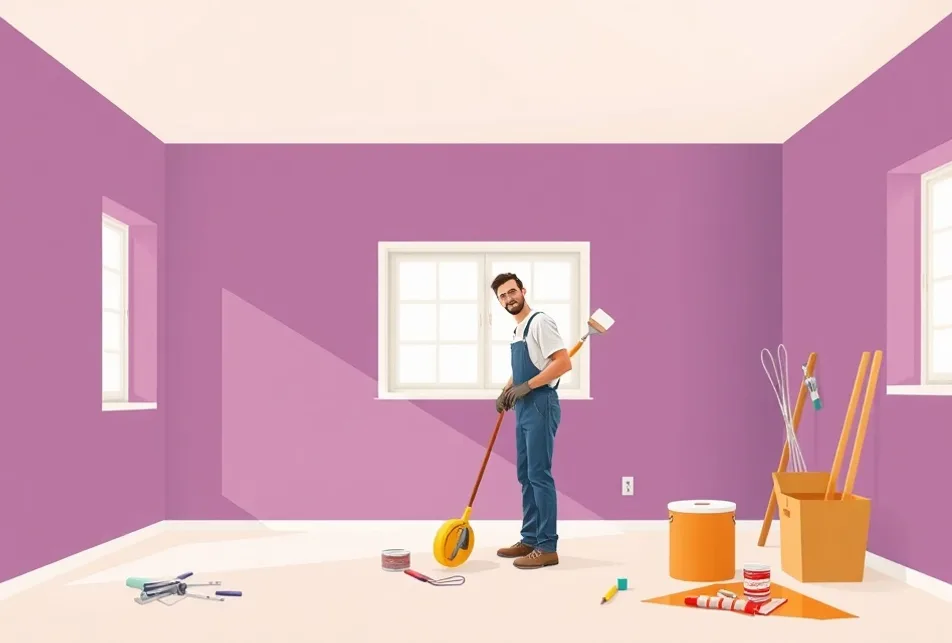 Intérieur rénové après travaux de peinture à Moret-Loing-et-Orvanne